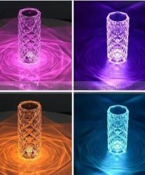Modern Glass Crystal Table Lamp LED Rose Lights