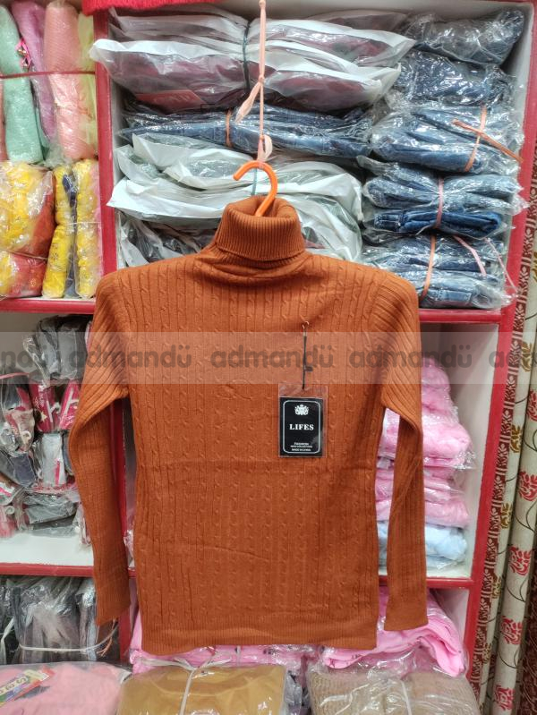 Free size sweater high neck