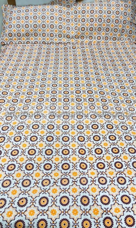 New Nepali Cotton (90*104) Bedsheets with two pillow covers