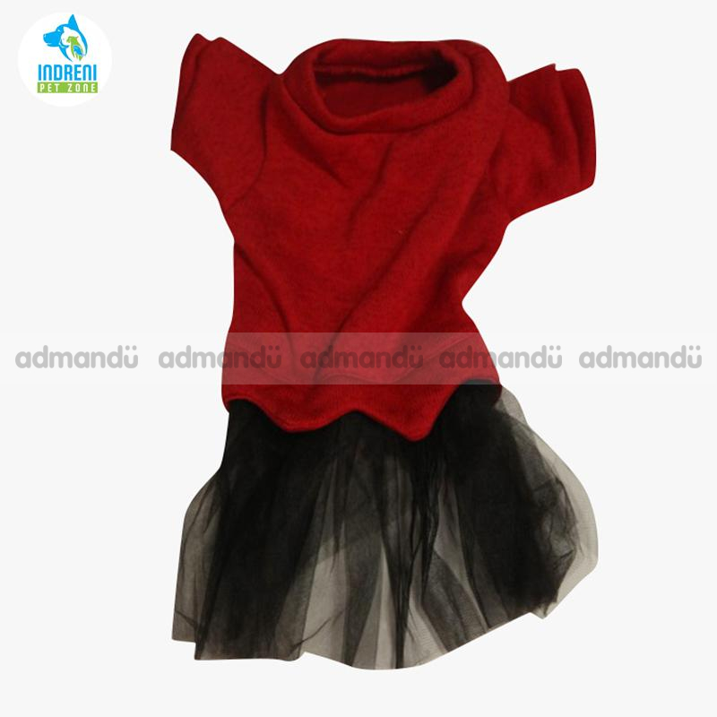 Red and Black Frock for  Small Dog