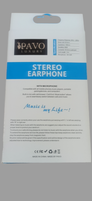PAVO Luxury Stereo Earphone P85